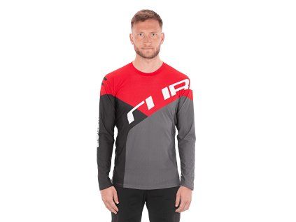 Dres Cube EDGE Round Neck Jersey L/S black´n´red