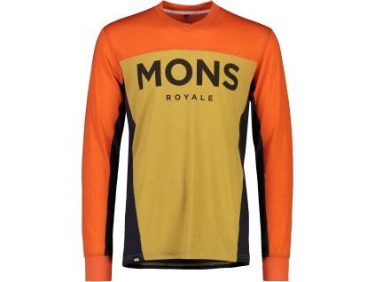 Merino dres s dlouhým rukávem Mons Royale REDWOOD ENDURO VLS Desert Alchemy